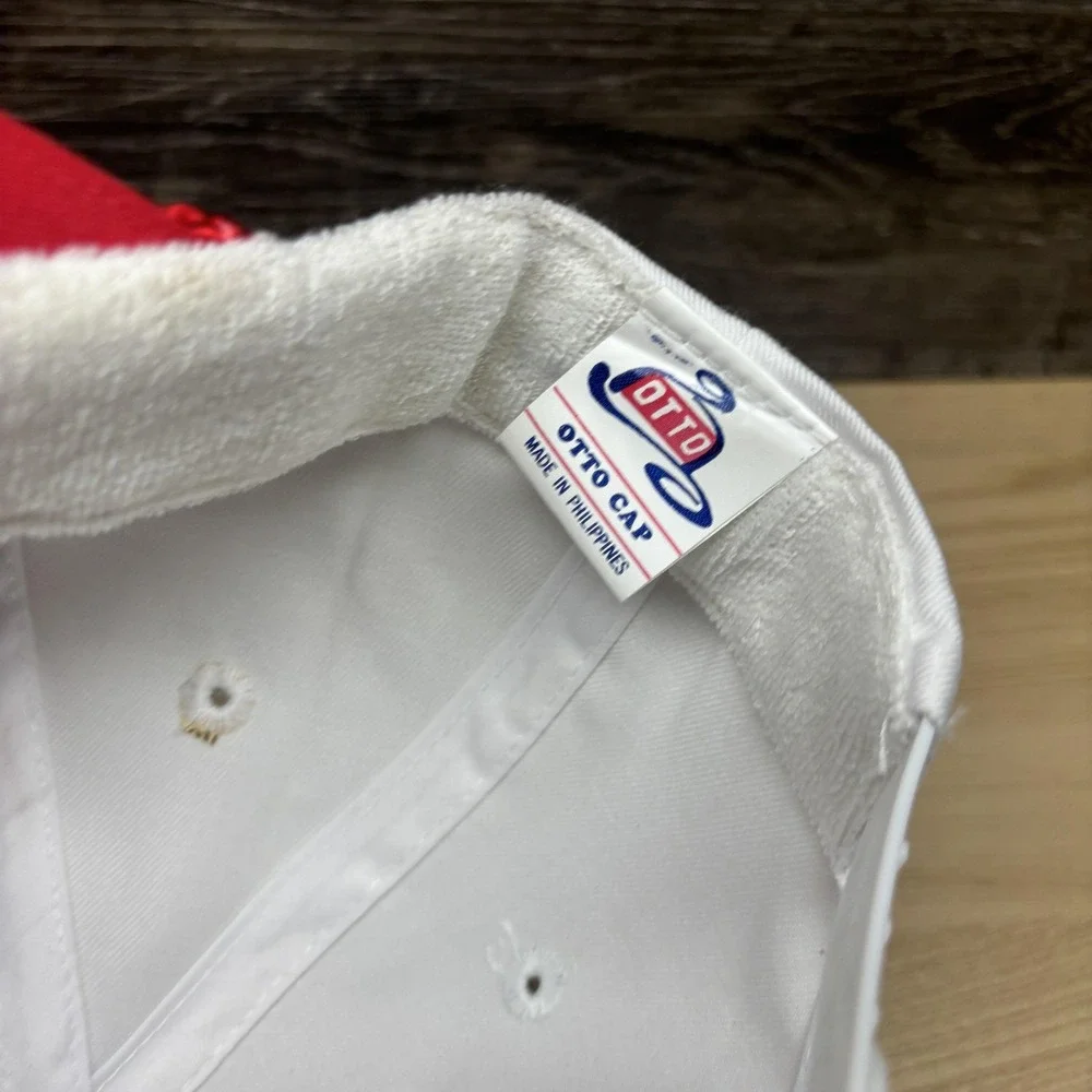 Park Region Hat Cap Snap Back Red White Rope Cord Advertising Mens Otto‎ Cap